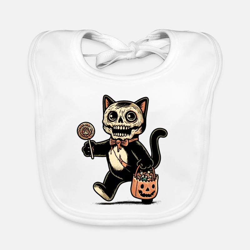 Chat zombie effrayant Trick Or Treat Bavoir bio Bébé