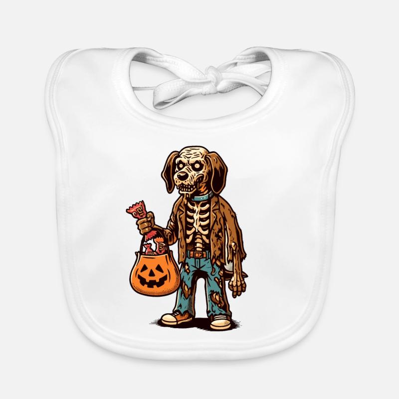 Untote Zombie Hund Süßes Oder Saures Halloween Baby Bio-Lätzchen