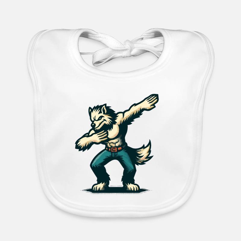 Dabbing Werewolf Funny Dabbing Design Organic Baby Bibs