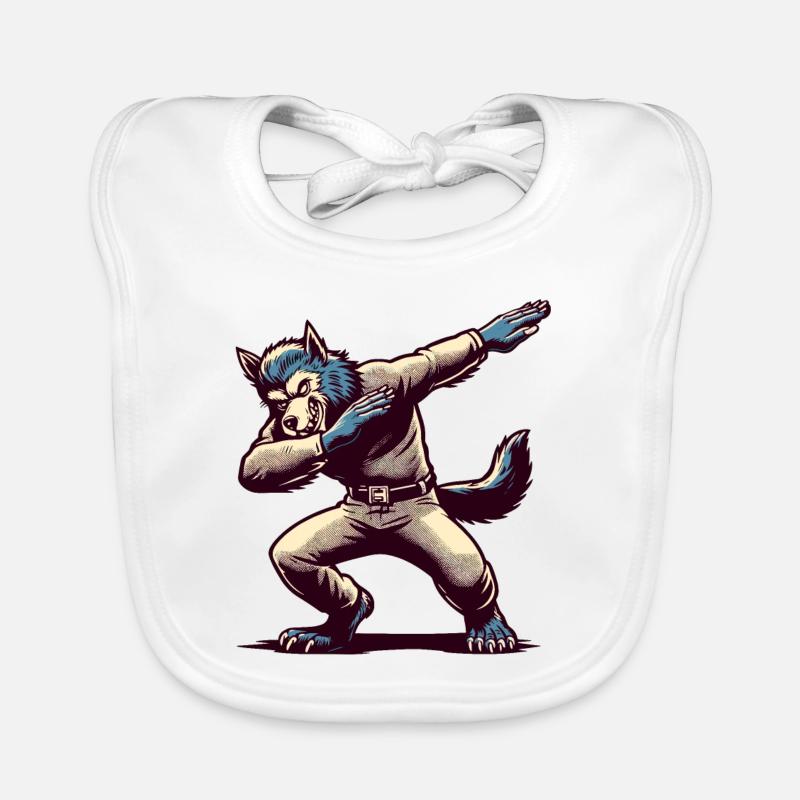 Dabbing Werewolf Funny Dabbing Design Full Moon Organic Baby Bibs