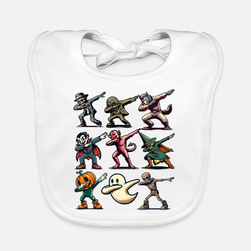 Dabbing Halloween Creatures Funny Dabbing Organic Baby Bibs
