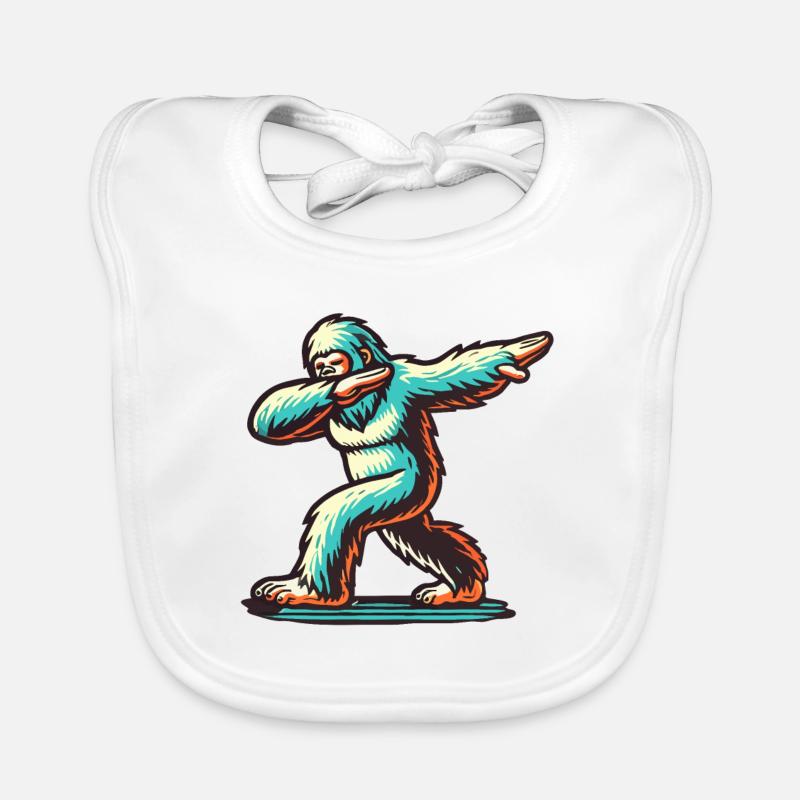Dabbing Bigfoot Funny Dabbing Design Organic Baby Bibs