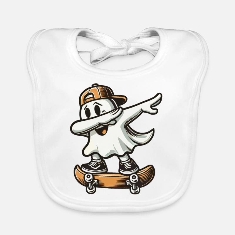 Skateboaring Dabbing Ghost Skateboard Dab Bavoir bio Bébé
