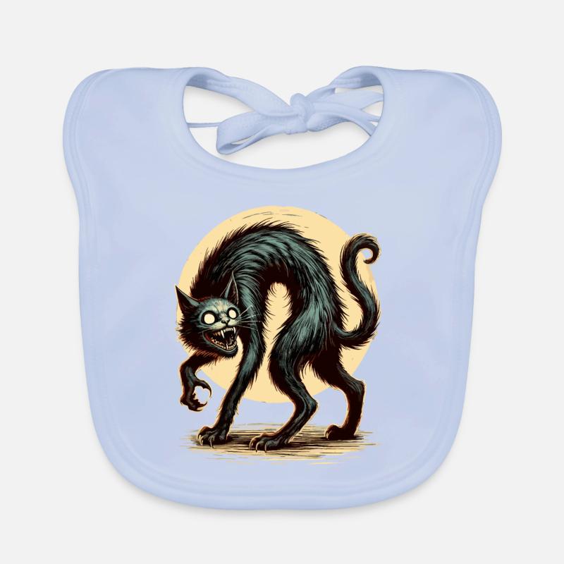 diy haGruselige Katze Schwarze Hexenkatze Hallowee Baby Bio-Lätzchen