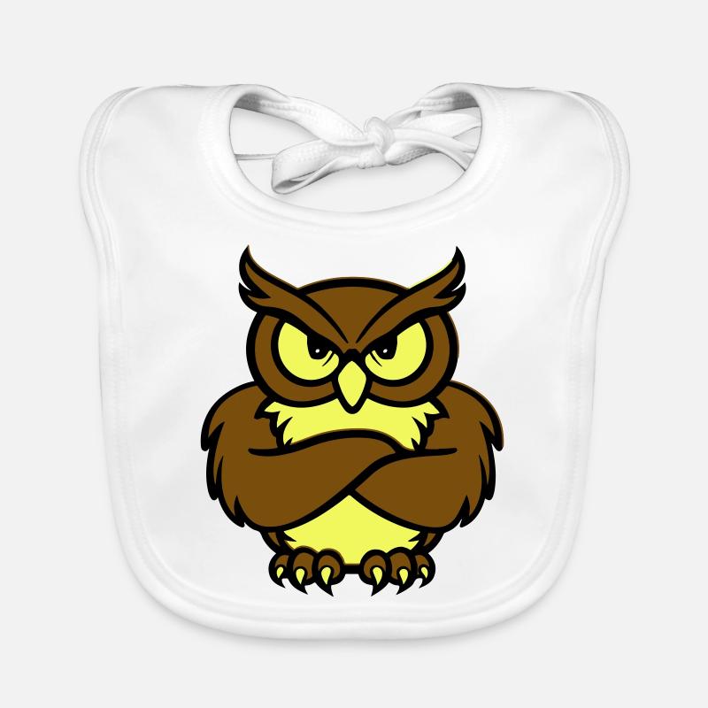 eule comic tier Baby Bio-Lätzchen