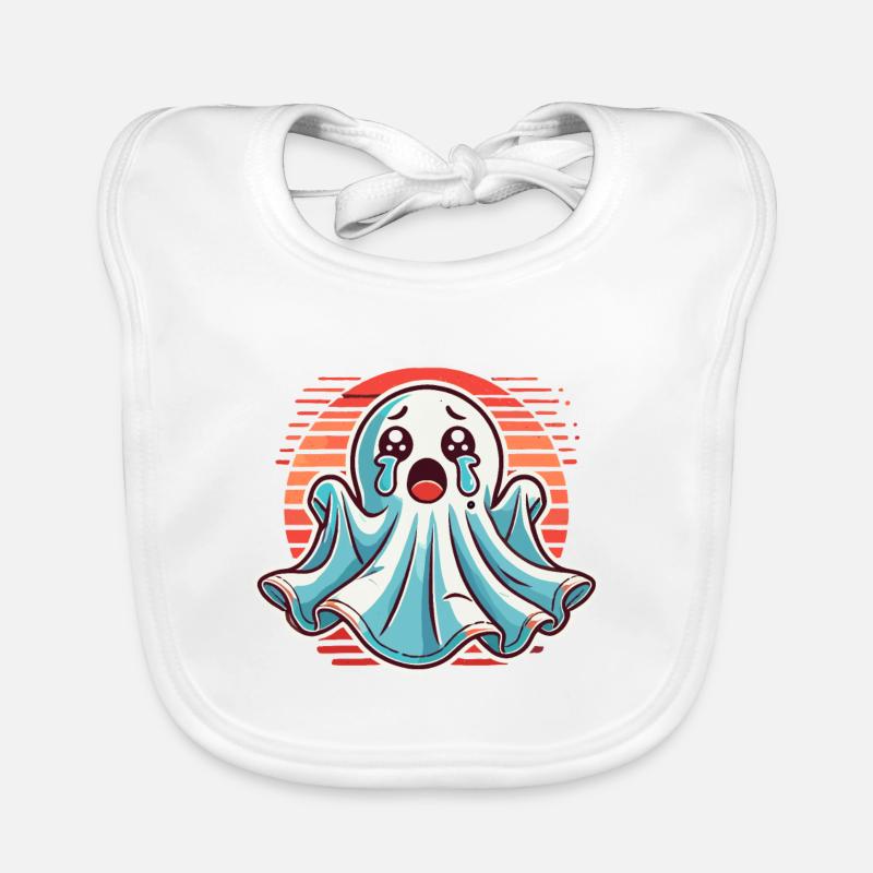 Sad Ghost Cute Weeping Ghosts Organic Baby Bibs