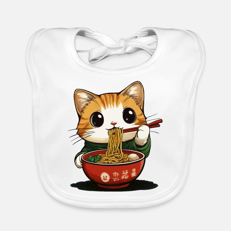 Drôle de chat avec des ramen Bavoir bio Bébé