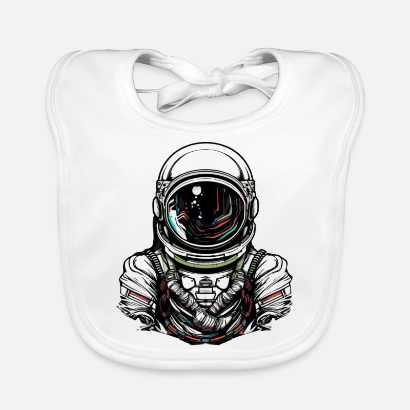 astronaut - Baby Bio-Lätzchen - Weiß