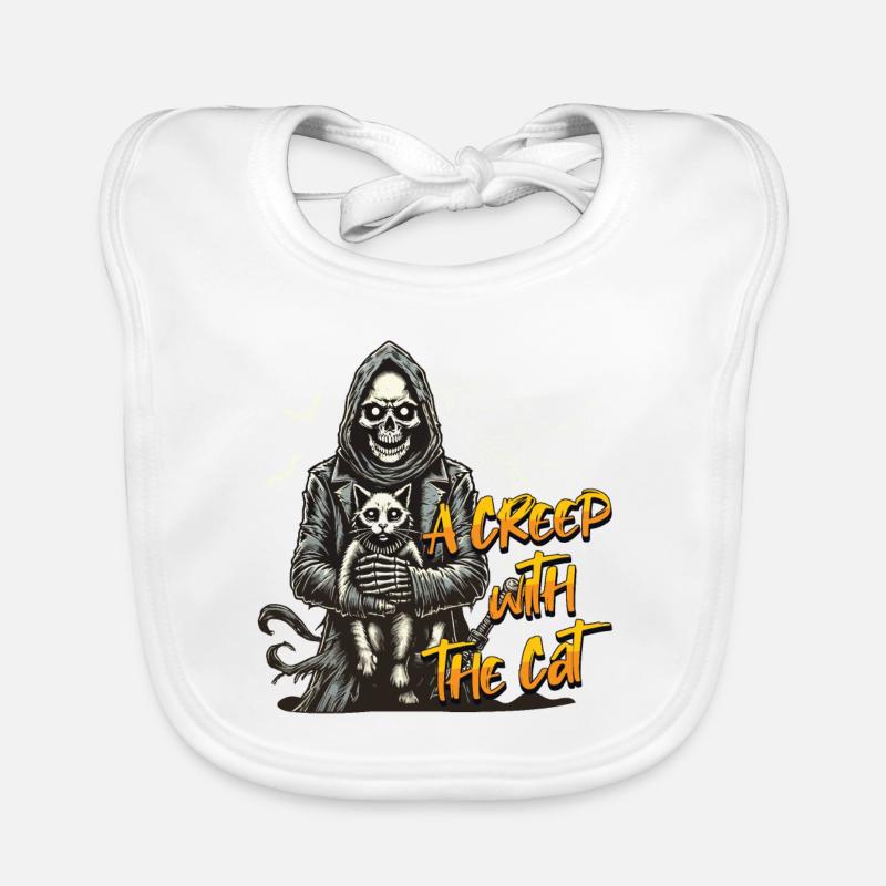Halloween Katzen Design: A Creep With The Cat Baby Bio-Lätzchen