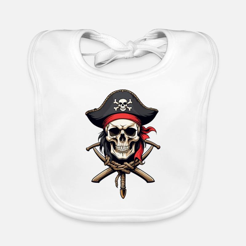 Drapeaux de pirate crâne Jolly Roger costume de pirate Bavoir bio Bébé
