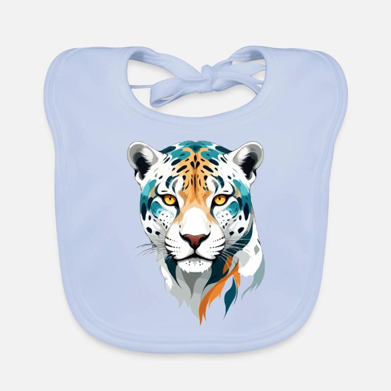Leopard Vector Art Vibrant Colors Illustration Organic Baby Bibs
