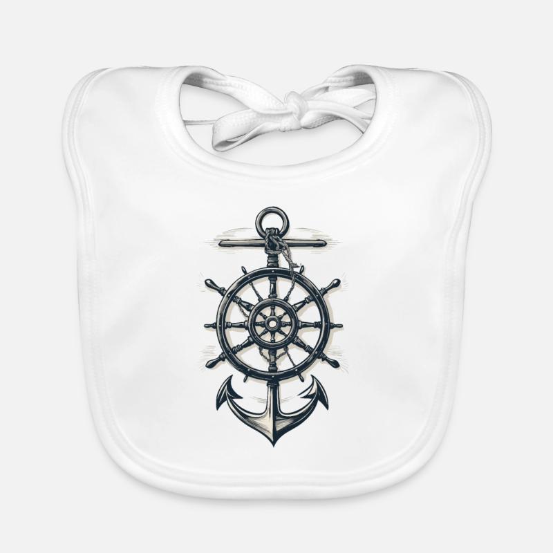 Maritimer Kompass Anker Symbol Baby Bio-Lätzchen