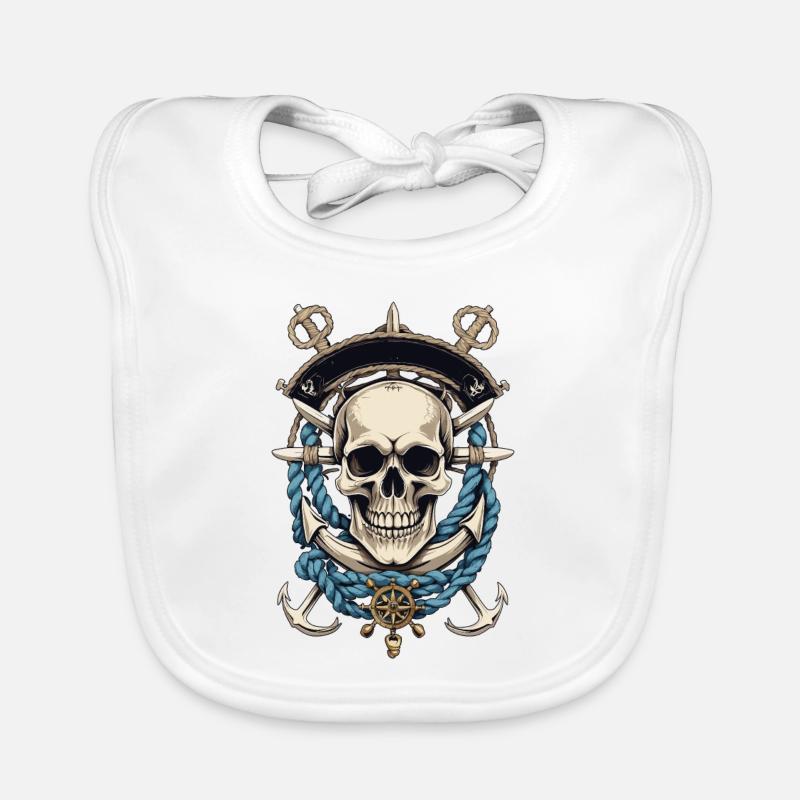 Pirate Costume Design Pirate Flag Jolly Roger Organic Baby Bibs