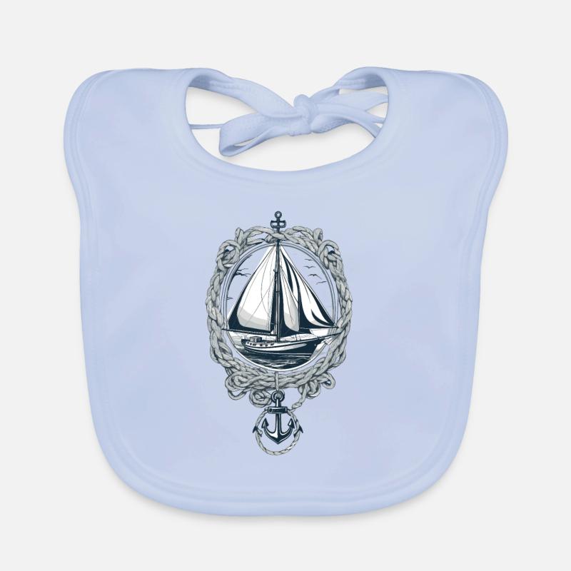 Voilier élégant avec ancre Bavoir bio Bébé