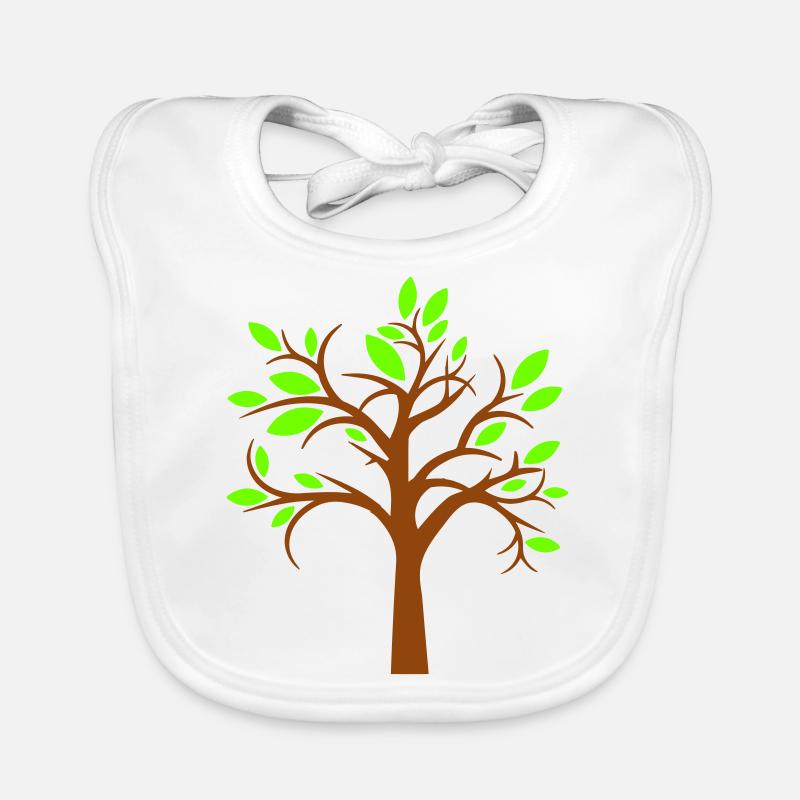 Baum Schöne Blätter Natur Wald Bäumchen Silhouette Baby Bio-Lätzchen
