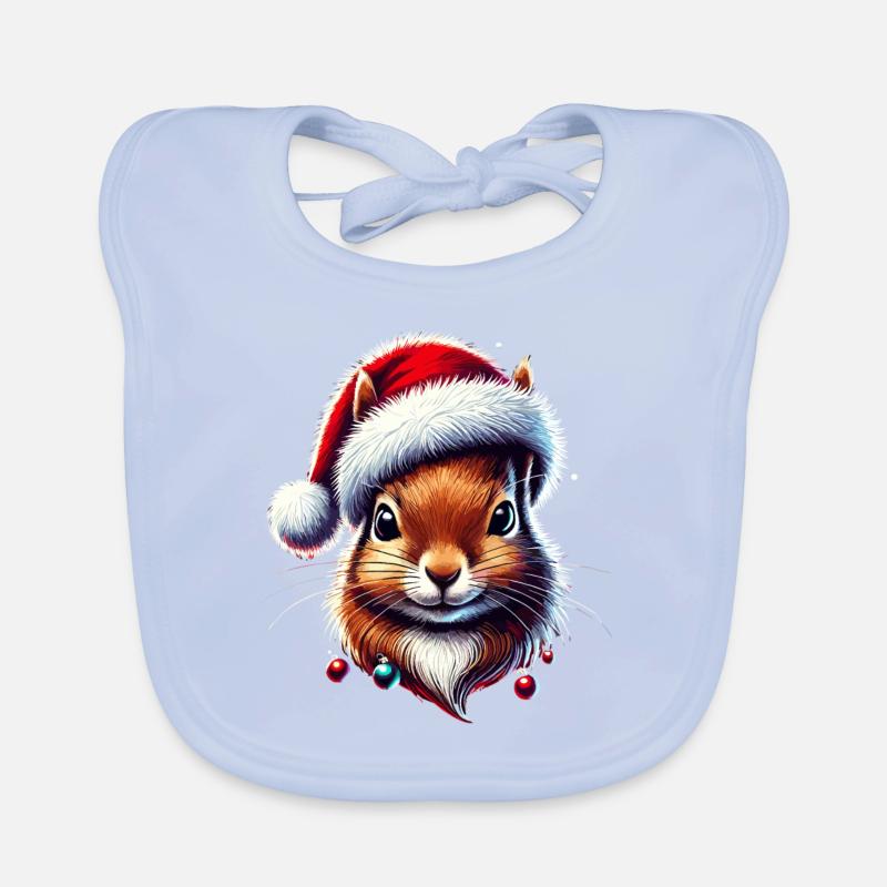 Écureuil de Noël avec chapeau Bavoir bio Bébé