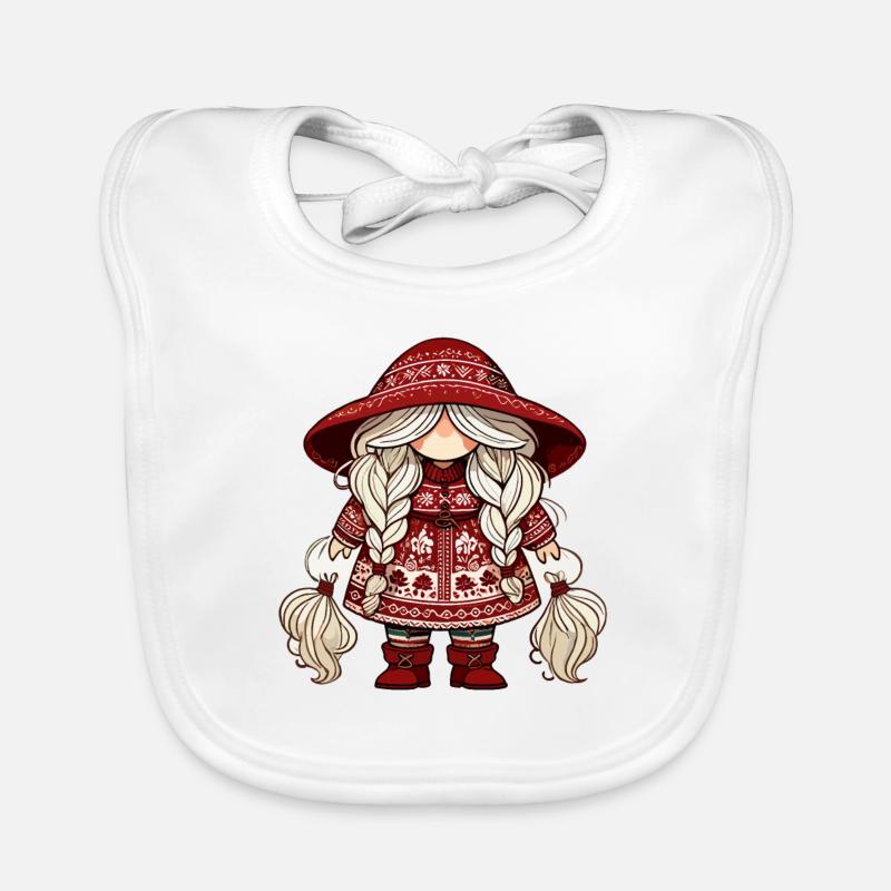 Gnomin de Noël dans le style scandinave Bavoir bio Bébé