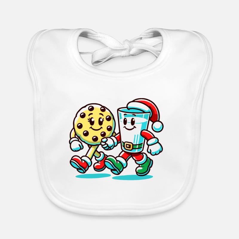 Joyeux Noël Biscuits Et Lait Bavoir bio Bébé