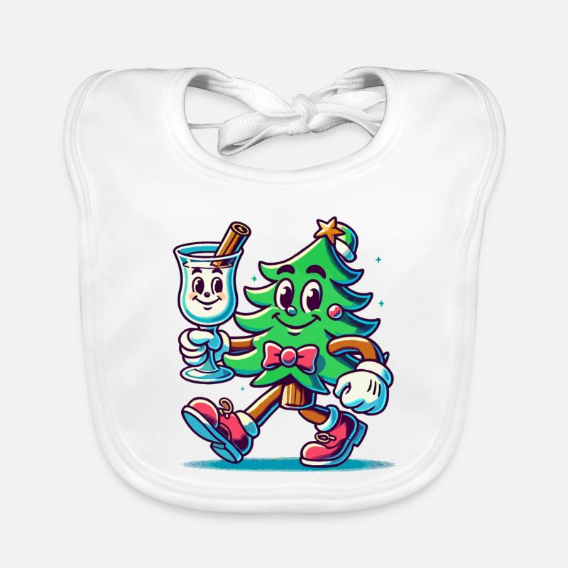 Joyeux sapin de Noël style rétro Bavoir bio Bébé