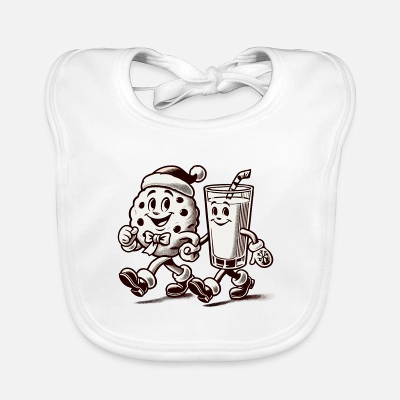 Fröhliche Weihnachten Mit Vintage Maskottchen Baby Bio-Lätzchen