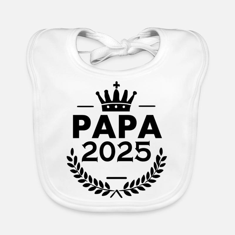 Papa 2025 - Baby Bio-Lätzchen - Weiß