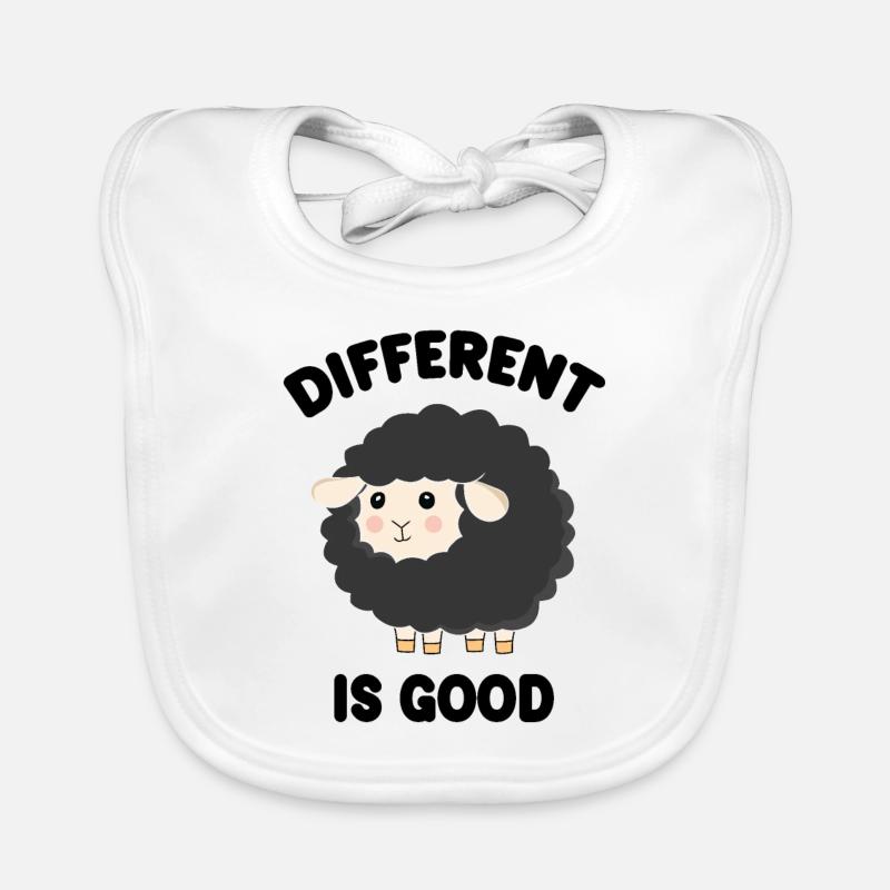 Anders ist Good Black Sheep - Baby Bio-Lätzchen - Weiß