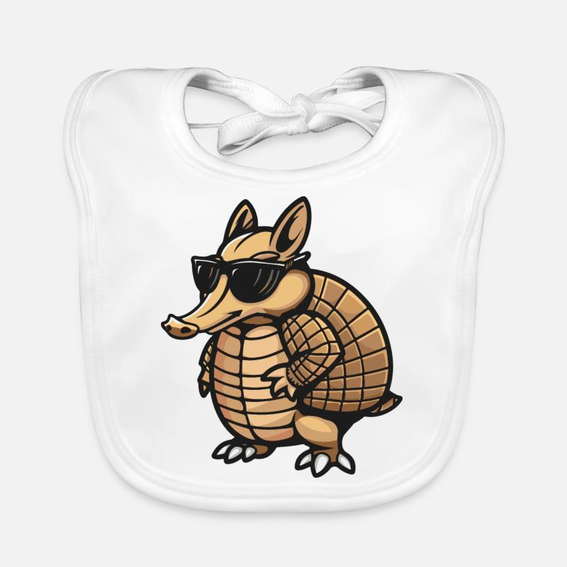 Gürteltier Comic Cool Baby Bio-Lätzchen