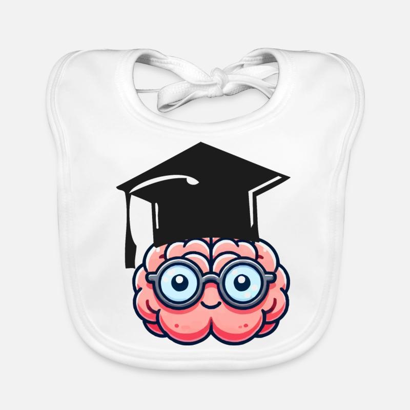 brain comic nerd student Organic Baby Bibs