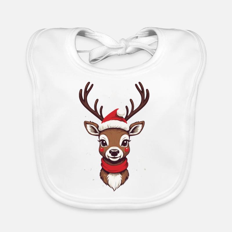 Motif de Noël Joyeux Renne Bavoir bio Bébé