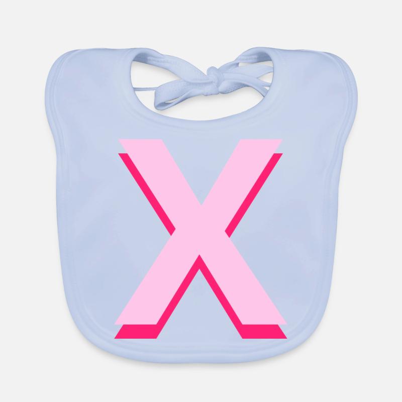 Pop und moderner rosa Buchstabe X Baby Bio-Lätzchen