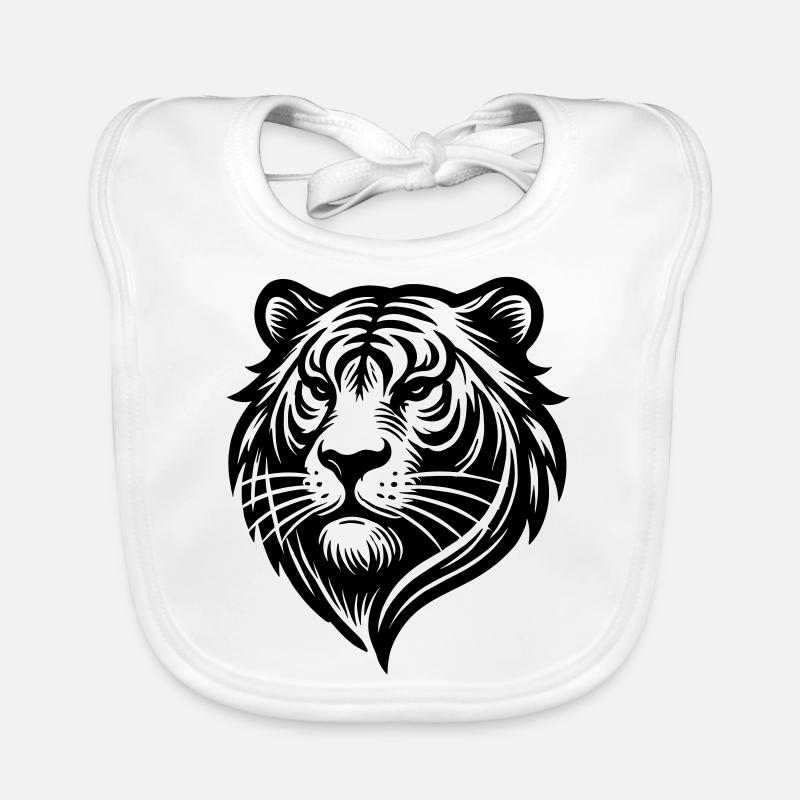 Tiger Head Logo Organic Baby Bibs