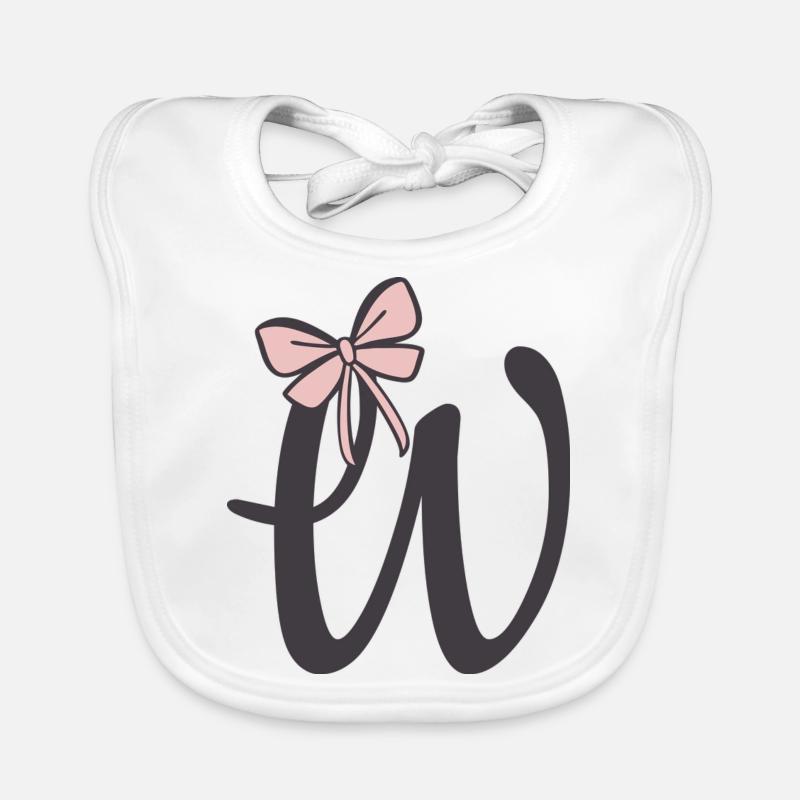 Anfangsbuchstabe W Schleifchen Baby Bio-Lätzchen