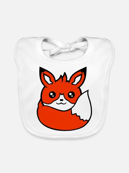 Fox Red Fox Wild Animal Clever Forest Inhabitants - Organic Baby Bibs - white - Front