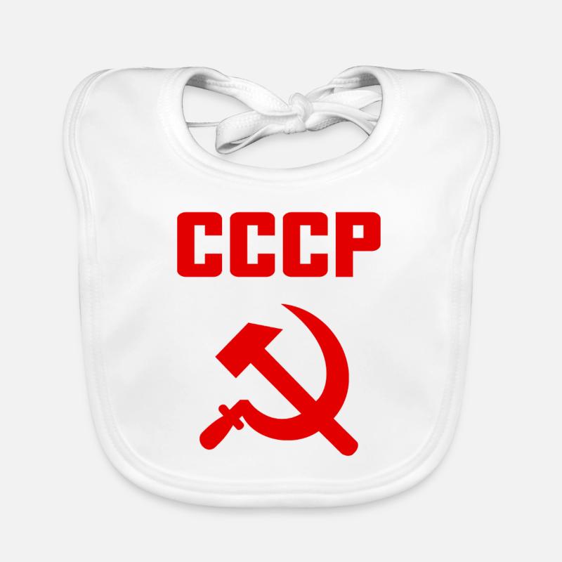 Soviet - Hammer und Sichel Sowjetunion - Kommunist - Baby Bio-Lätzchen - Weiß