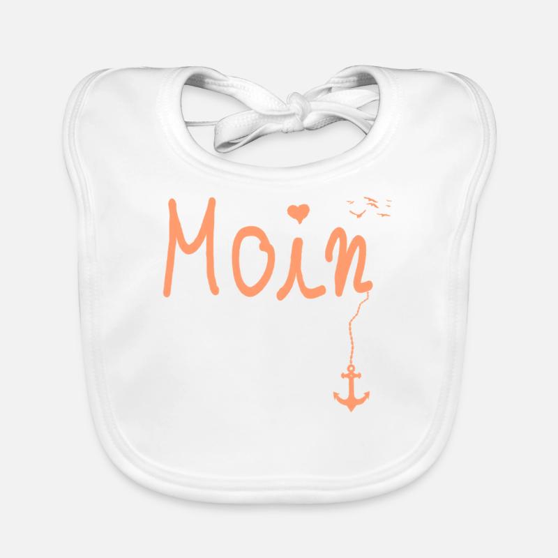 Moin Welcome Moin avec mouette en orange Bavoir bio Bébé