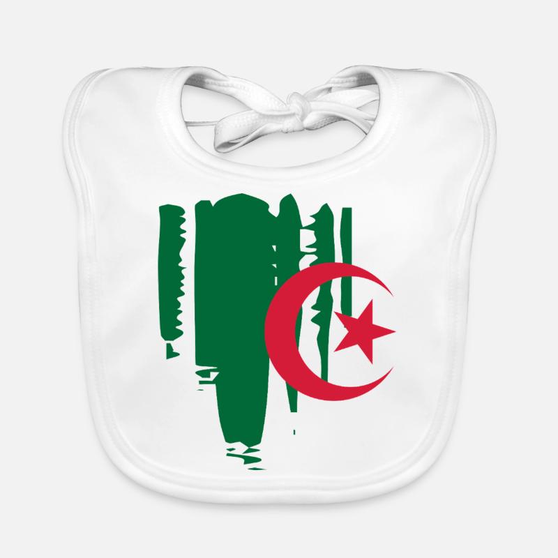 Algerian Flag Organic Baby Bibs