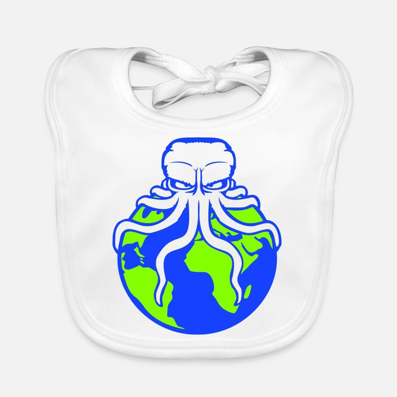 Octopus Attacks Earth Giant Alien Monster Cool Organic Baby Bibs