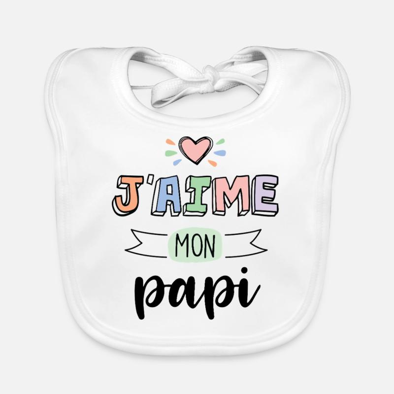 Body ou t-shirt enfant – J’aime mon papi - Bavoir bio Bébé - blanc