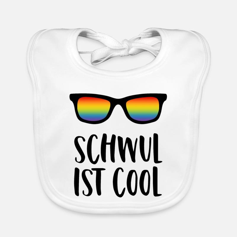 Schwul ist cool - Baby Bio-Lätzchen - Weiß