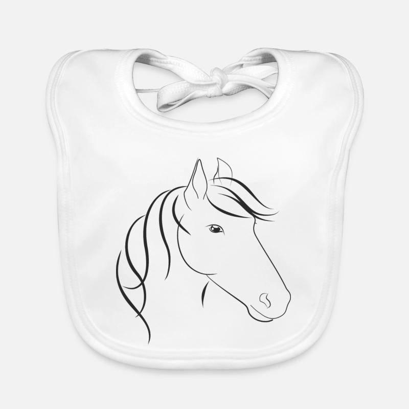Tête de cheval avec cheval Maehne Bavoir bio Bébé