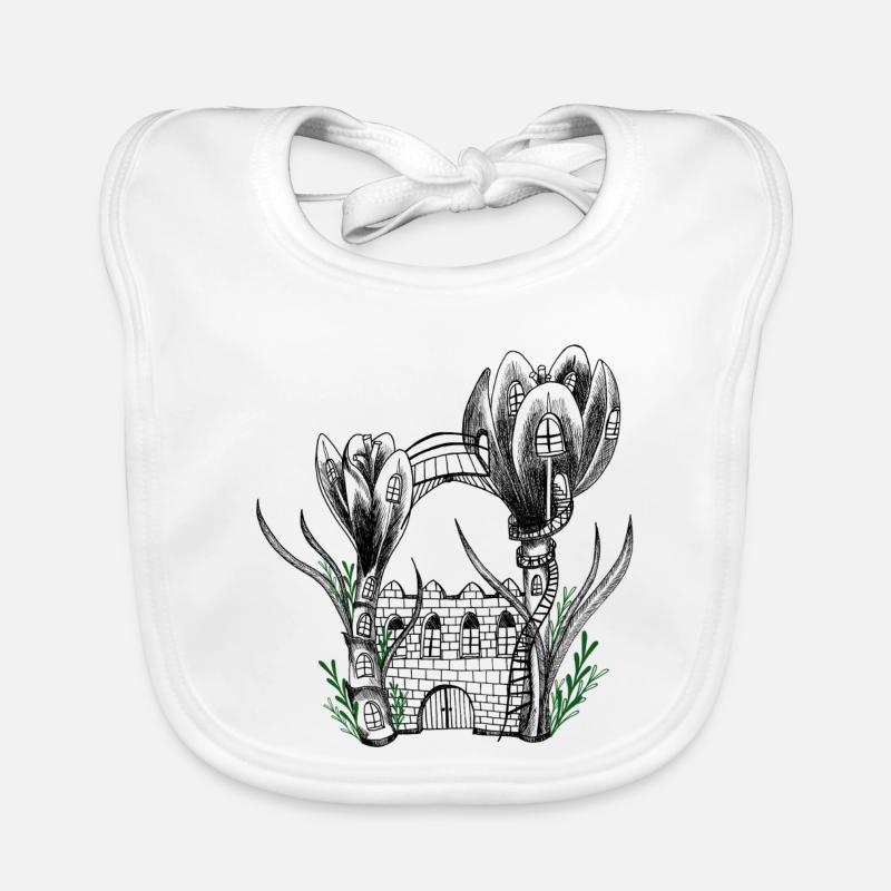Garden Flower Castle - Baby Bio-Lätzchen - Weiß