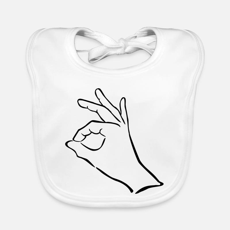 hand zeichen finger Baby Bio-Lätzchen