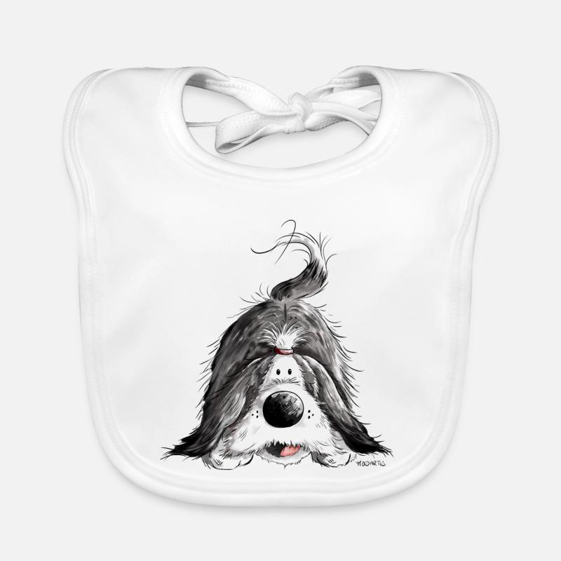 Funny Bearded Collie Organic Baby Bibs