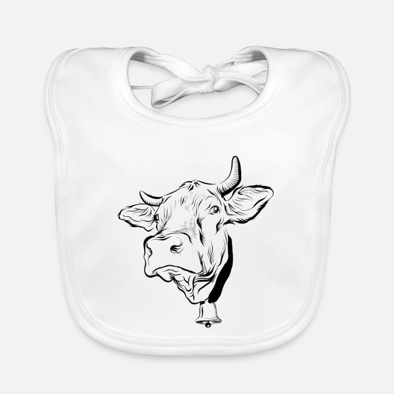 Vaches vaches - Bavoir bio Bébé - blanc