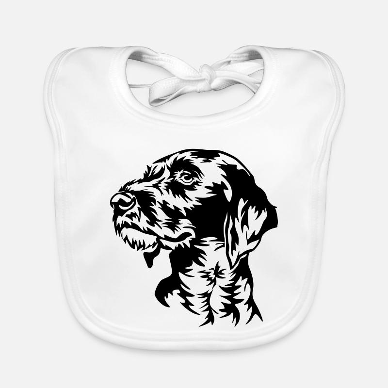 Deutsch Drahthaar Kopf Baby Bio-Lätzchen