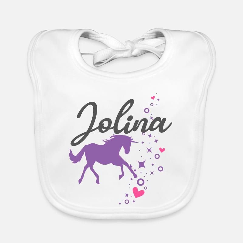 Jolina Mädchen Name Vorname Einhorn Baby Bio-Lätzchen