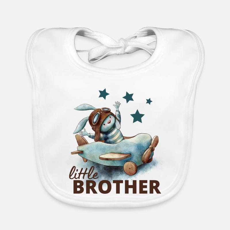 Kleiner Bruder - Baby Bio-Lätzchen - Weiß