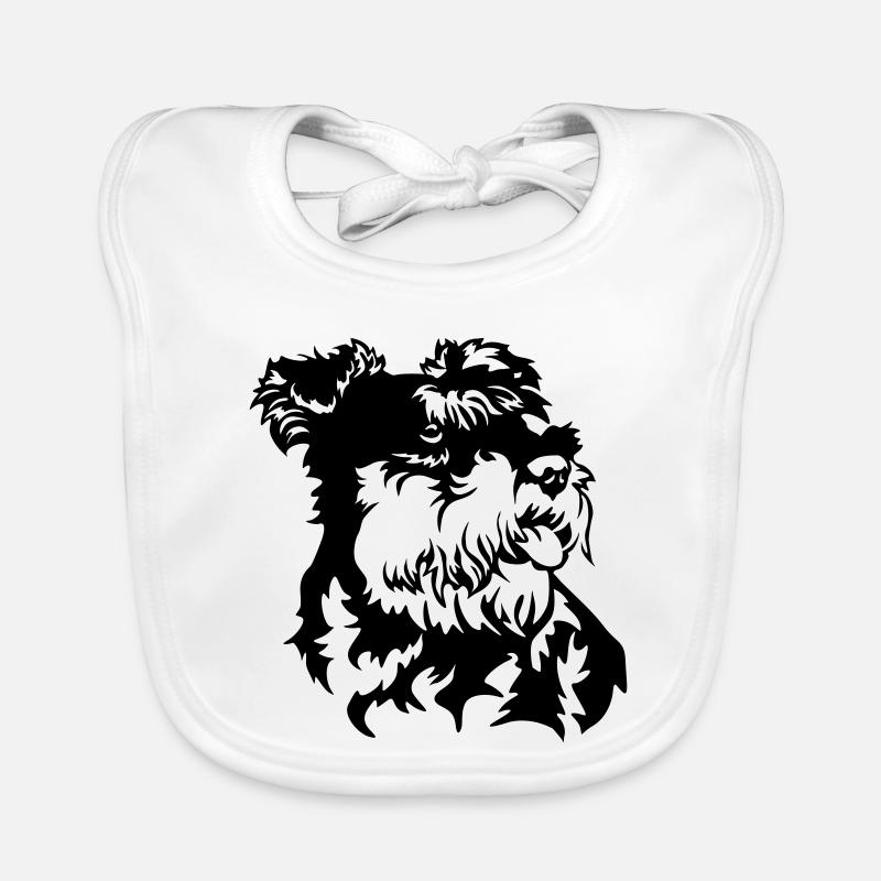 Tête de Schnauzer miniature Bavoir bio Bébé