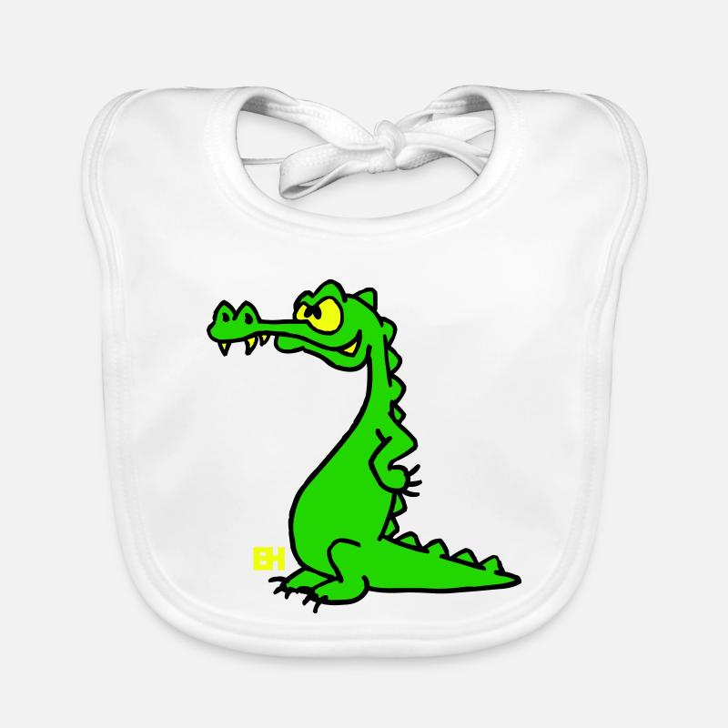 Smiling Crocodile, dreifarbiges Design Baby Bio-Lätzchen