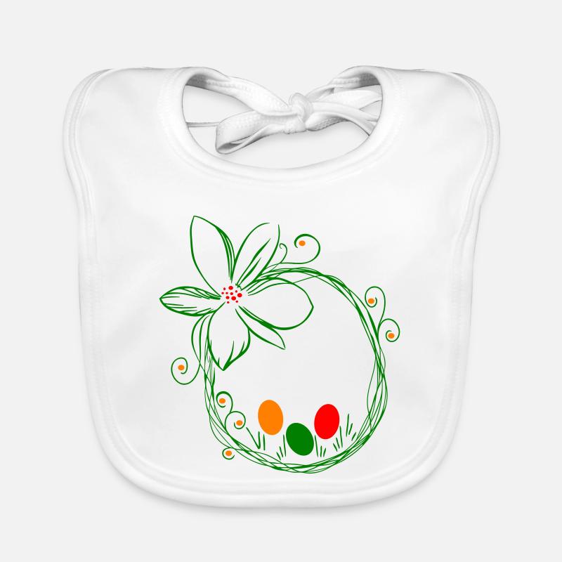 Easter nest with Easter eggs Organic Baby Bibs